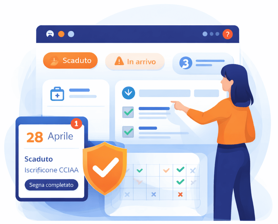 Anteprima dashboard Dutly con scadenze e promemoria